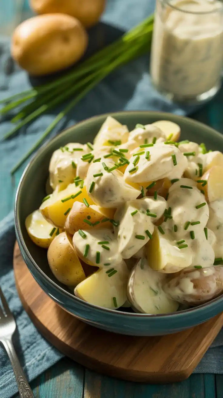 Creamy Potato Salad with Chives and Dijon