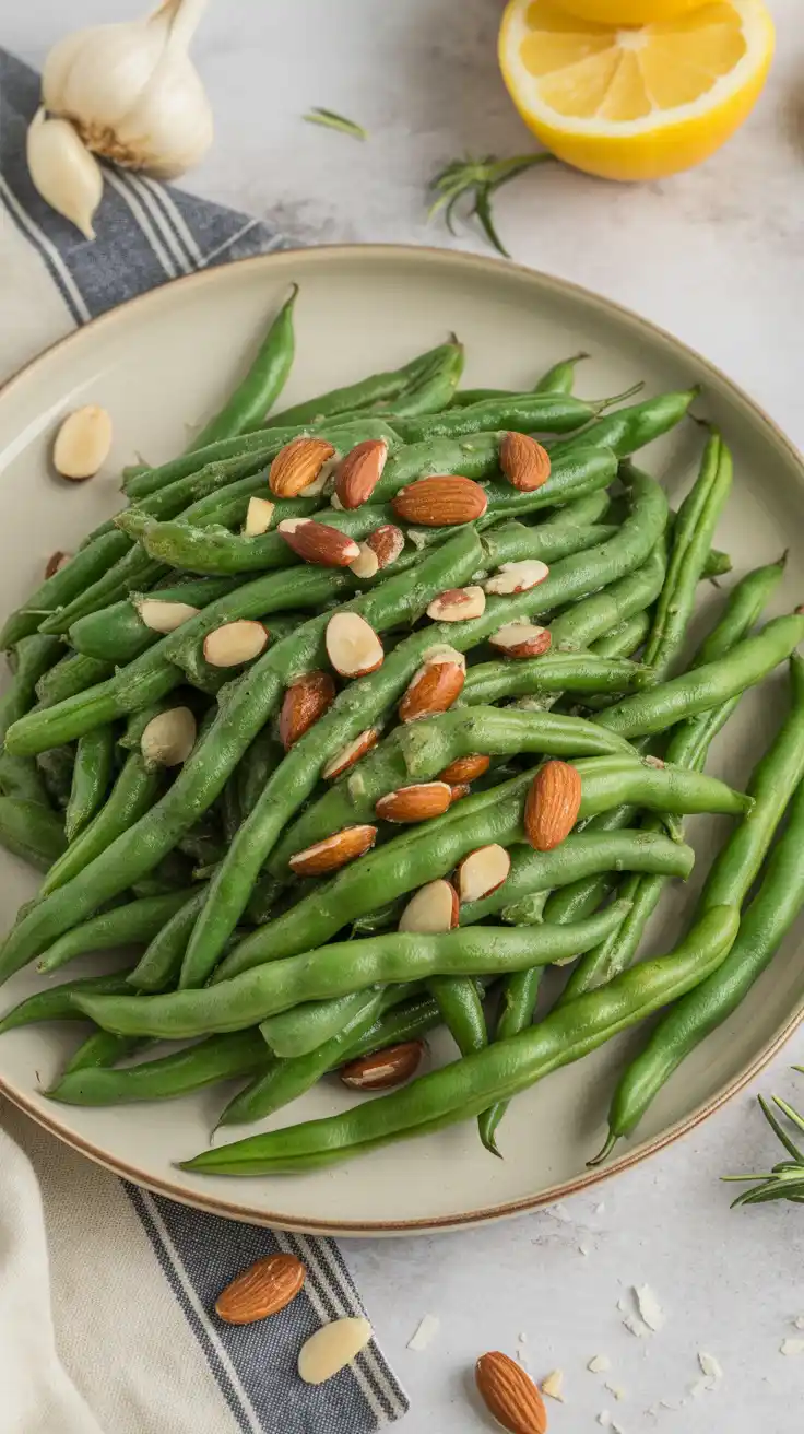 Garlic Butter Green Beans with Almonds