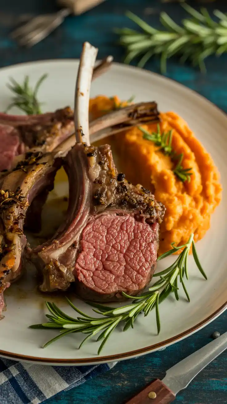 Lamb Chops With Herbed Sweet Potato Mash