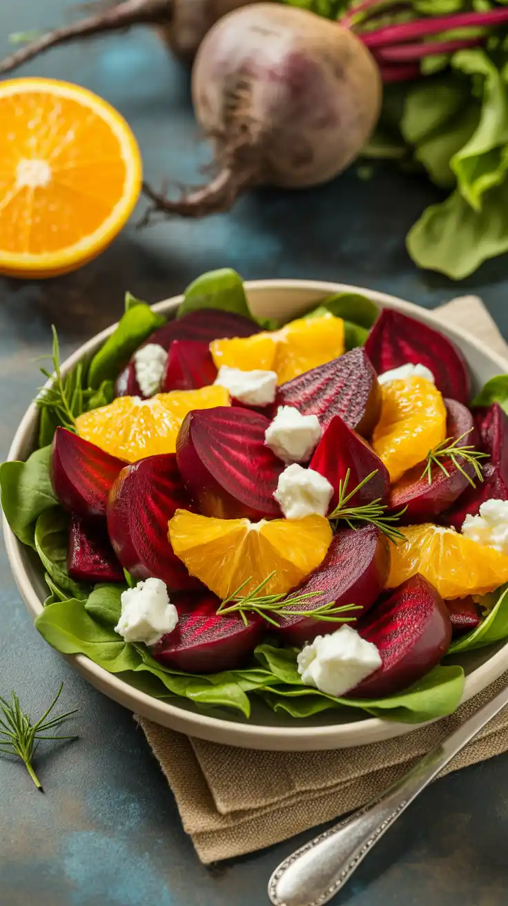 Roasted Beet Salad with Orange and Goat Cheese