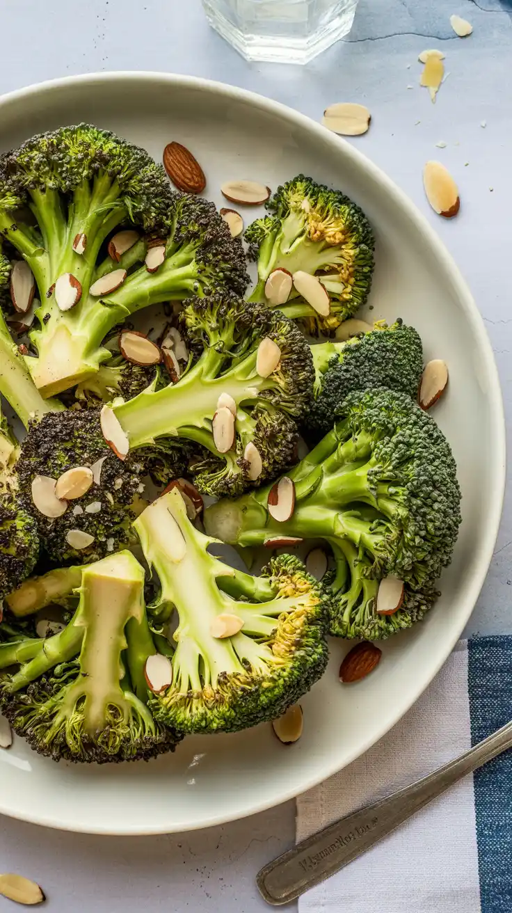 Roasted Broccoli with Toasted Almonds