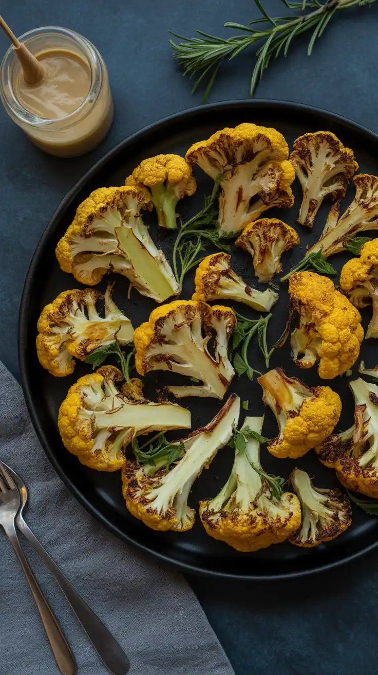 Roasted Cauliflower with Turmeric and Tahini