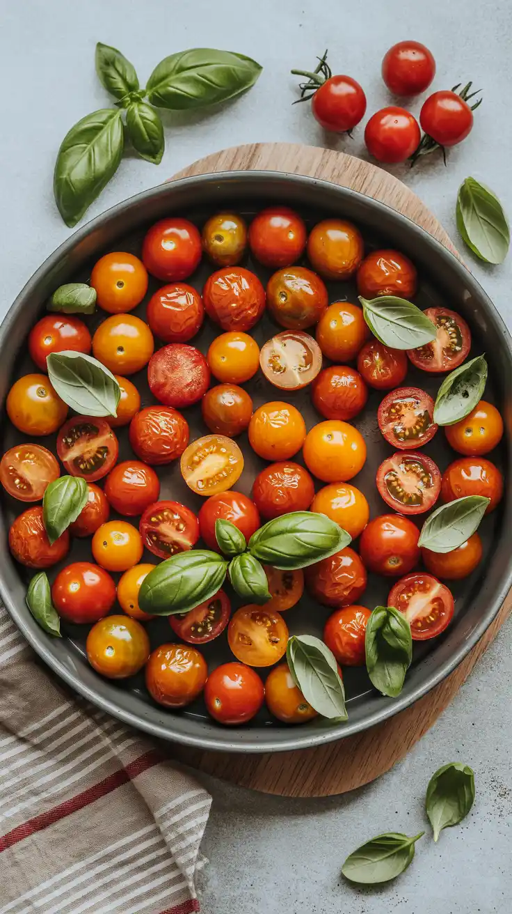 Roasted Cherry Tomatoes with Basil