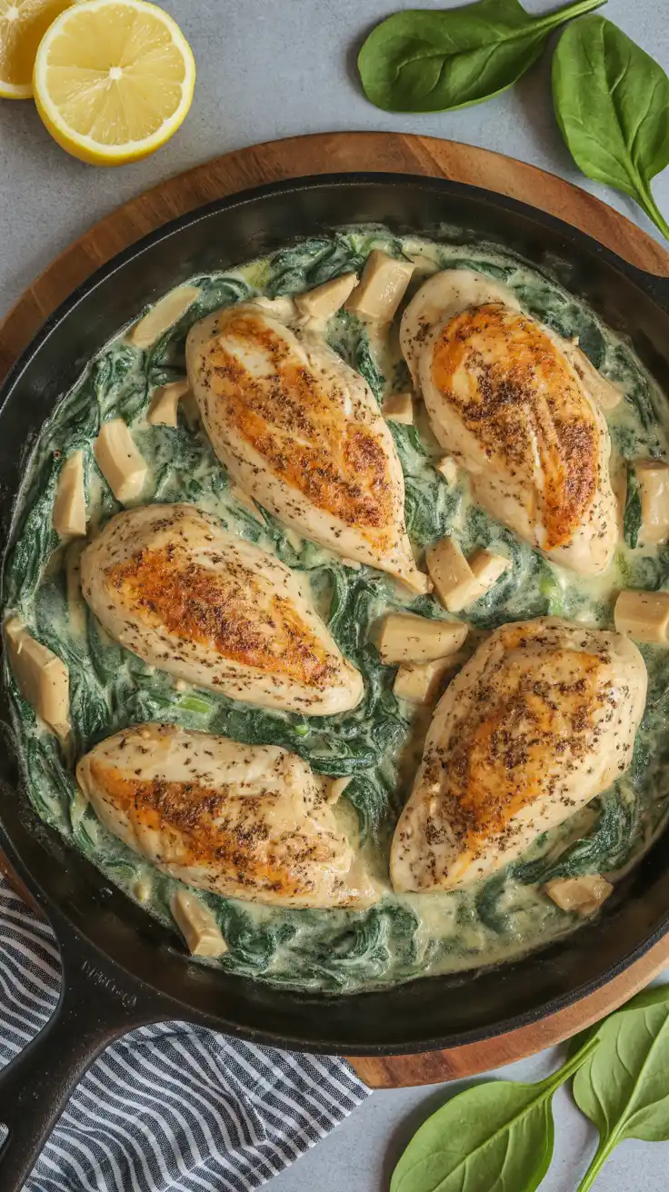 Spinach and Artichoke Chicken Skillet