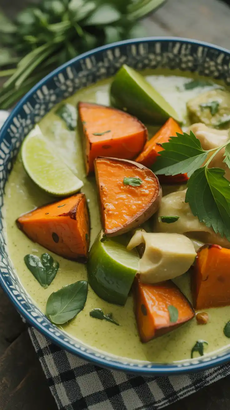 Thai Green Curry With Roasted Sweet Potato