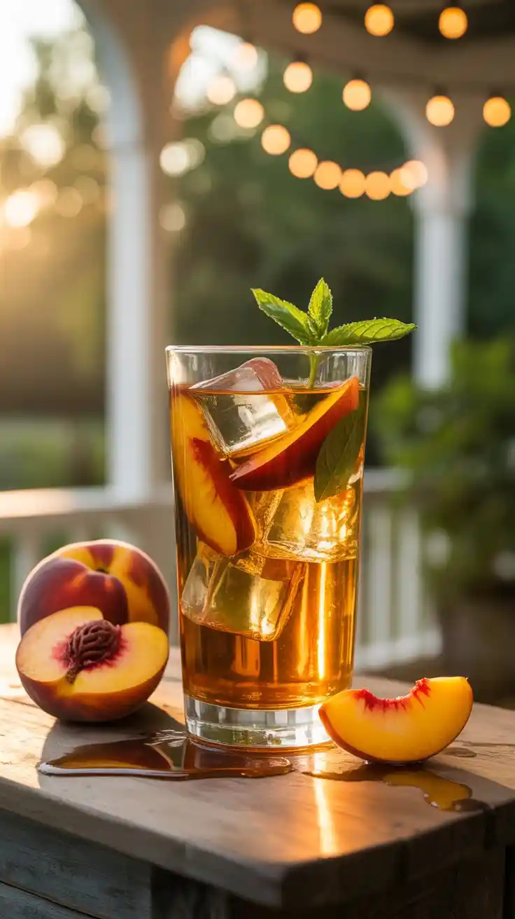Peach Bourbon Iced Tea