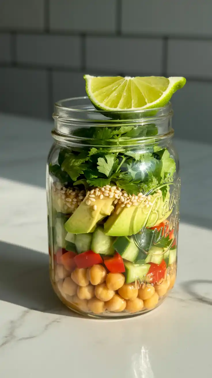 Chickpea and Avocado Salad Jar