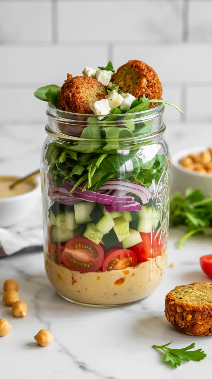 Falafel Salad in a Jar