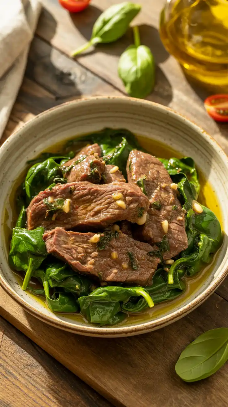 Italian Beef and Spinach Bowl