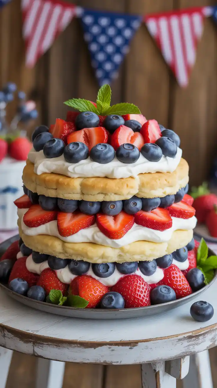 Patriotic Berry Shortcake