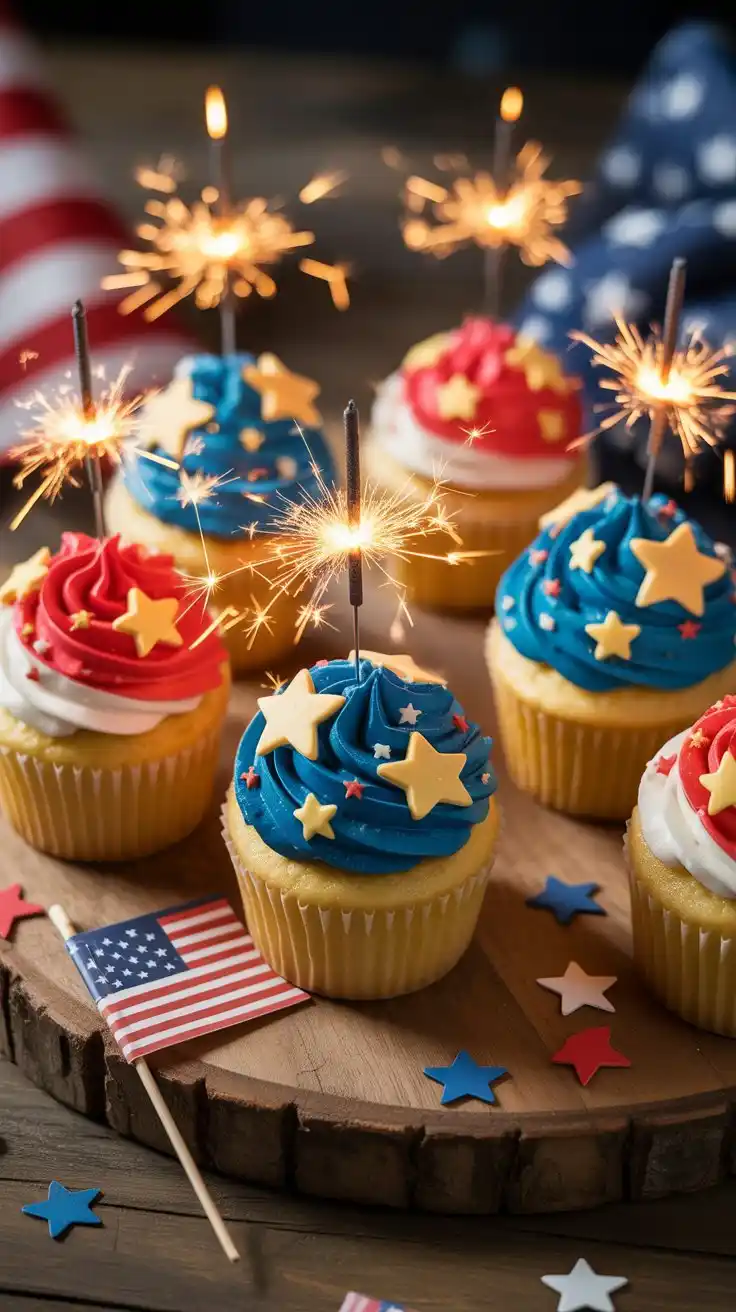 Firecracker Star Cupcakes