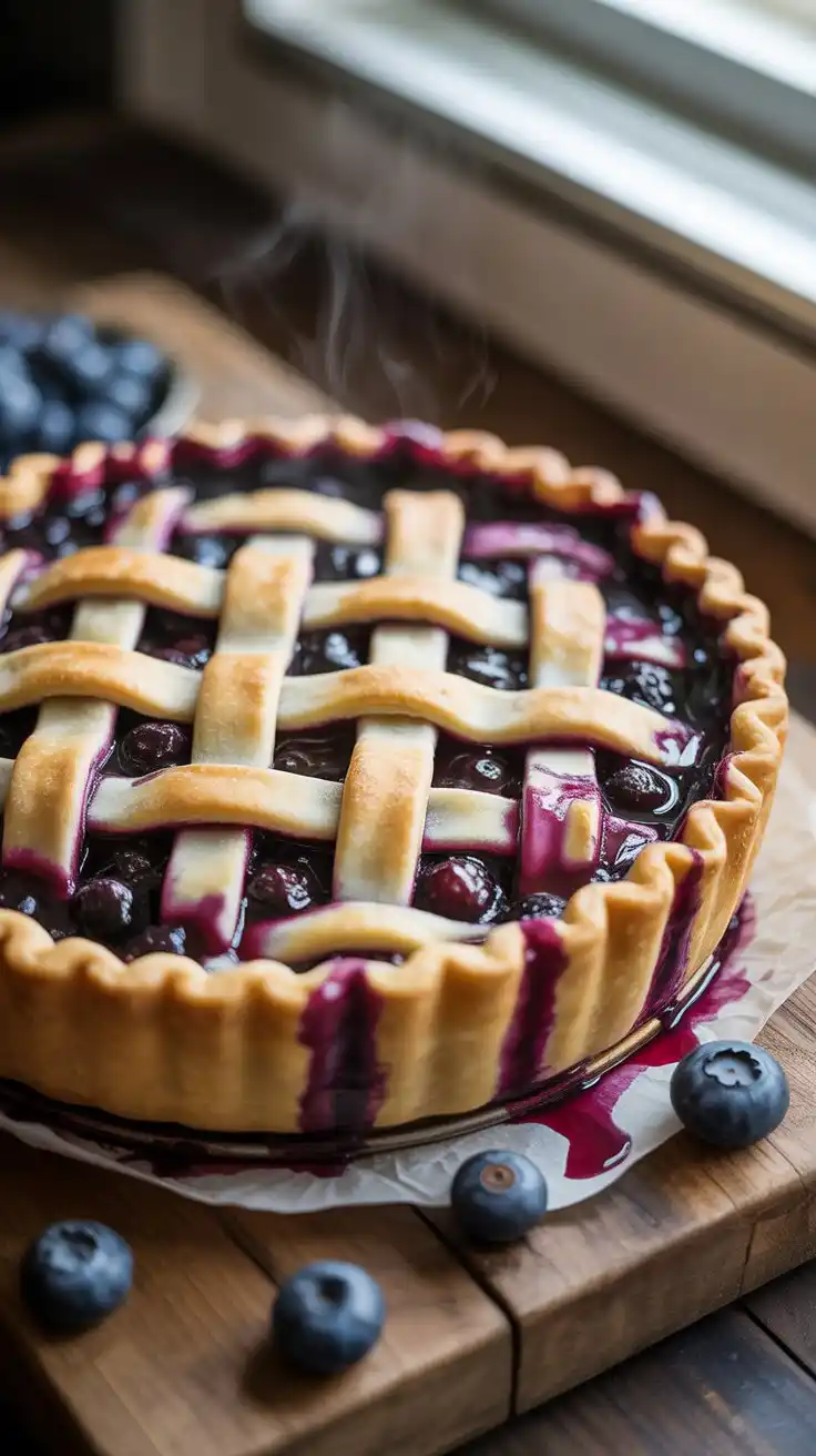 Blueberry Lattice Pie