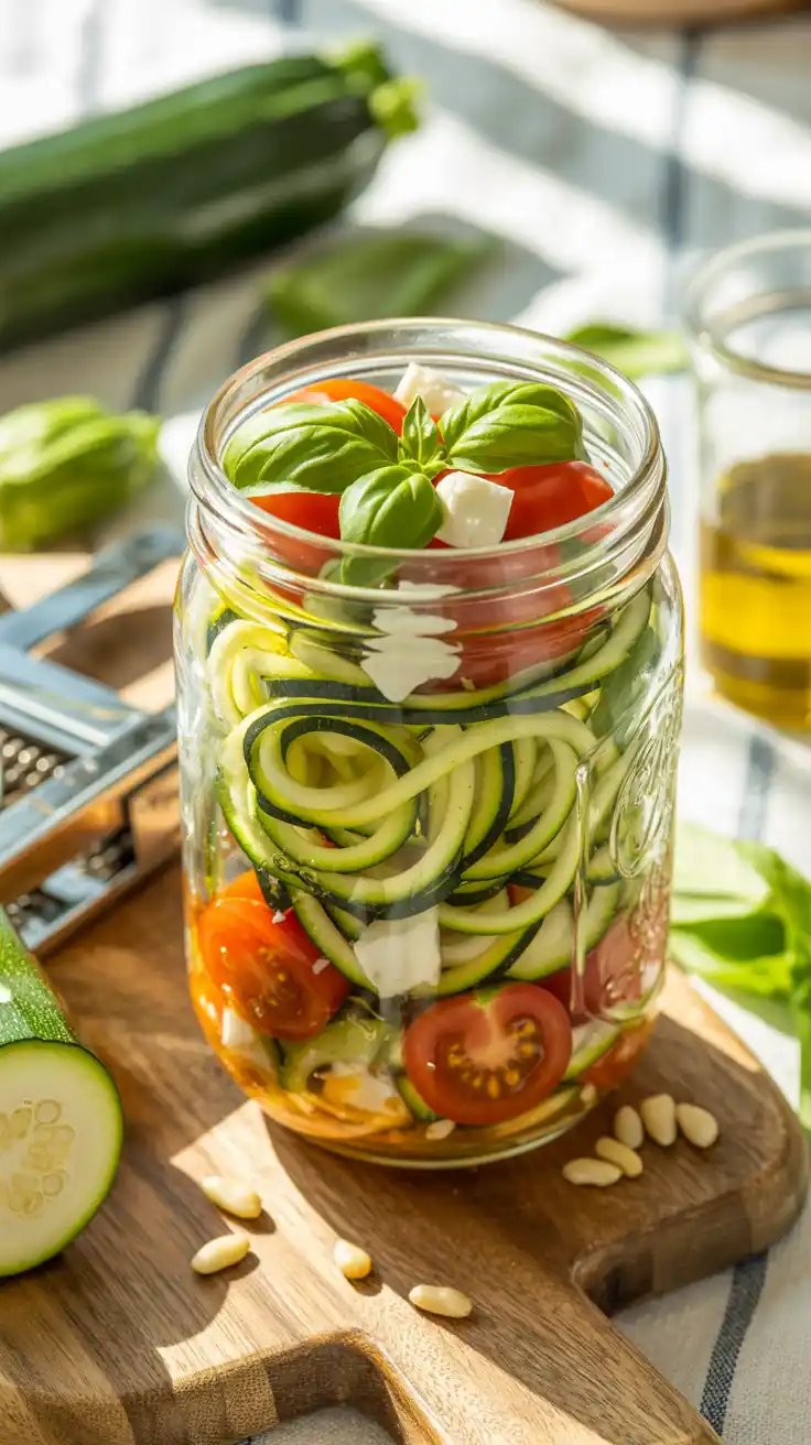 Zucchini Noodle Salad in a Jar