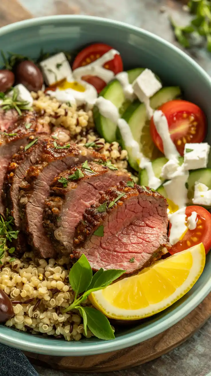 Beef and Mediterranean Grain Bowl