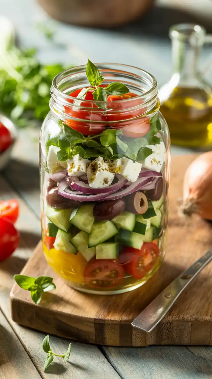 Greek Salad in a Jar