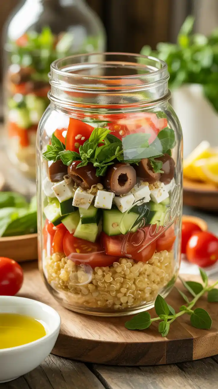 Mediterranean Quinoa Salad Jar
