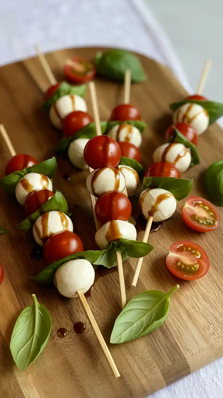 Caprese Skewers with Balsamic Glaze