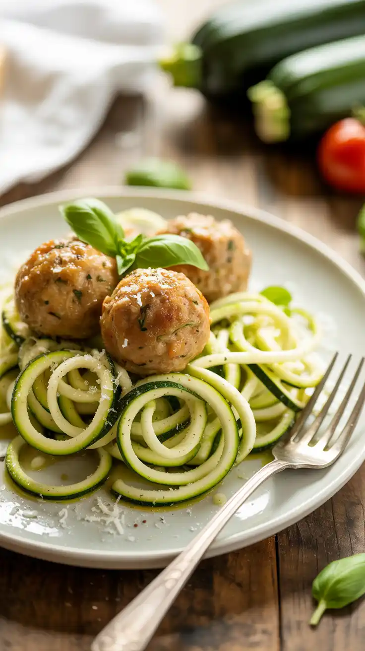 Zucchini Noodles with Turkey Meatballs