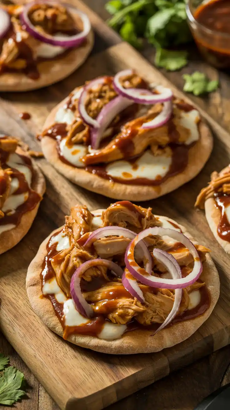 BBQ Chicken Pita Pizzas