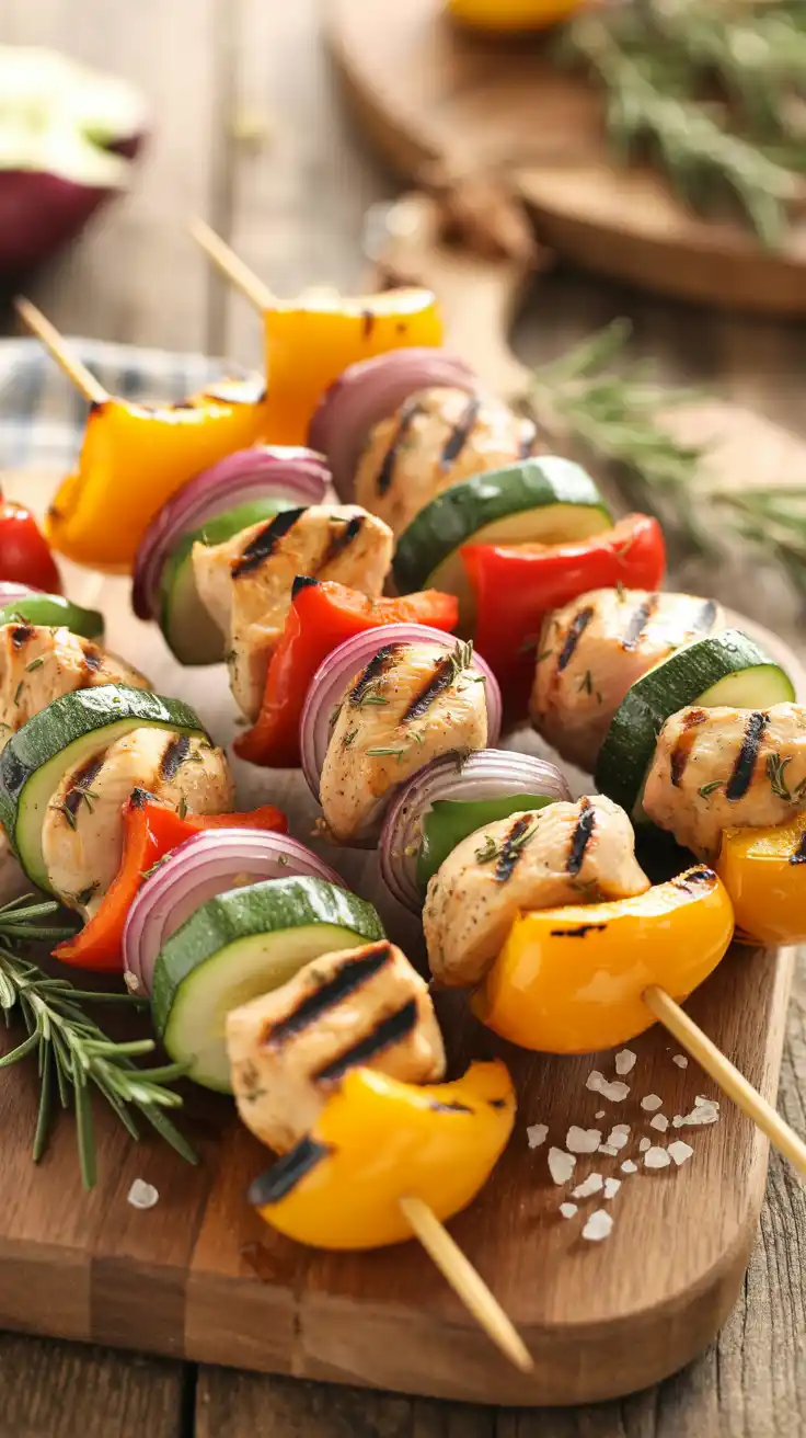 Grilled Chicken and Vegetable Skewers