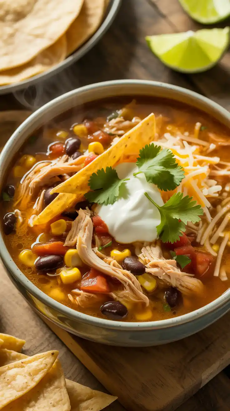 Slow Cooker Chicken Tortilla Soup
